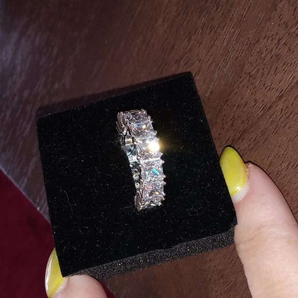 Sterling 925 CZ Ring, Sz 8 - Picture 3 of 13